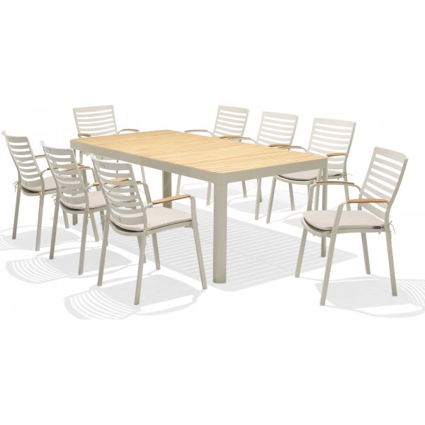 Portals eetgroep 18 - Wit/teak