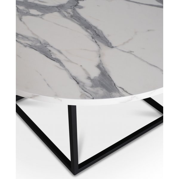 Sintorp runt soffbord Ø90 cm - Vit marmor (Exklusivt laminat) + Fläckborttagare för möbler Sintorp runt soffbord Ø90 cm - Vit marmor (Exklusivt laminat) + Fläckborttagare för möbler