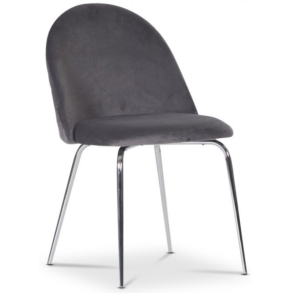 Groupe de salle à manger Plaza, table en marbre avec 4 chaises en velours Plaza - Gris/Noir/Chrome + Détachant pour meubles Groupe de salle à manger Plaza, table en marbre avec 4 chaises en velours Plaza - Gris/Noir/Chrome + Détachant pour meubles