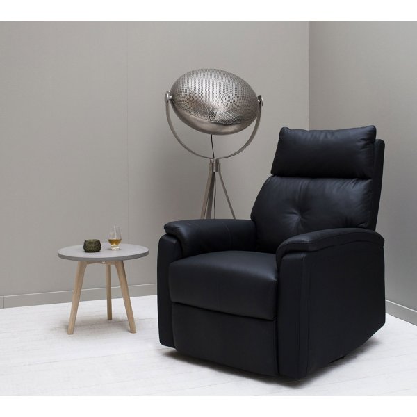 Munin El-styrd Reclinerftlj med batteripack - Svart Skinn