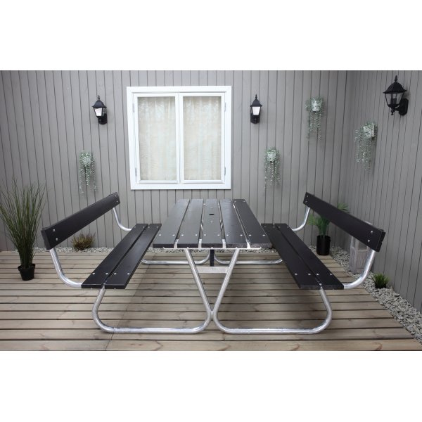 Stabiele bankenset met rugleuning - Zwart