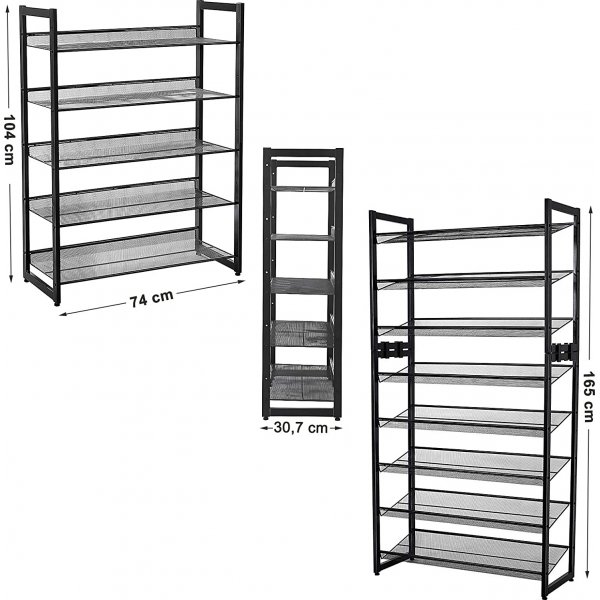 Sibel skohylla 74 x 104 cm - Svart Sibel skohylla 74 x 104 cm - Svart