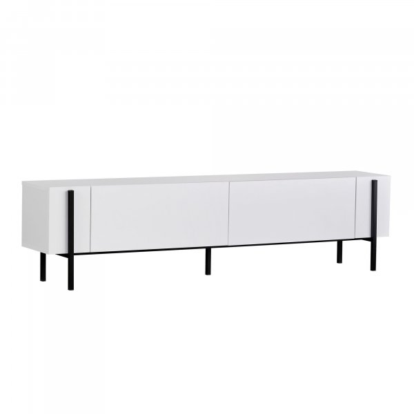 TV-b�nk Nemming 180 cm - Vit/svart