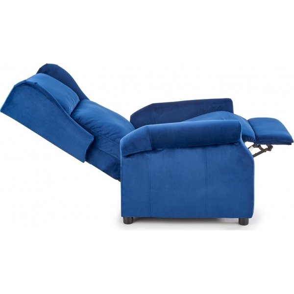Fauteuil inclinable en tissu bleu Fauteuil inclinable en tissu bleu