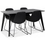Atlantic matgrupp: Oliver matbord HPL + 4 st Atlantic sled stolar svart PU