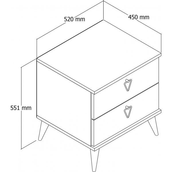 Versal nachtkastje - Walnoot