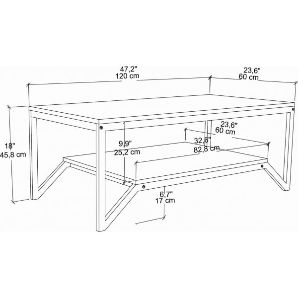 Table basse Flora 120 x 60 cm - Noir Table basse Flora 120 x 60 cm - Noir