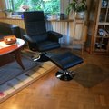 Kundbild Daytona fåtölj och fotpall - Svart PU