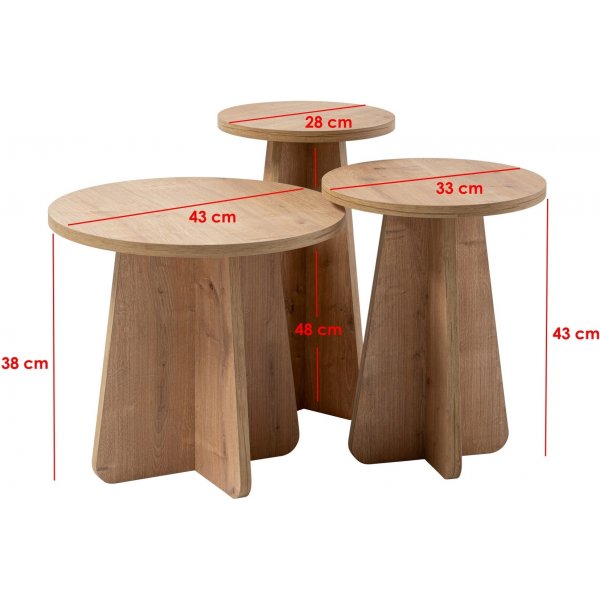 Ensemble de tables basses Lume - Chêne saphir Ensemble de tables basses Lume - Chêne saphir