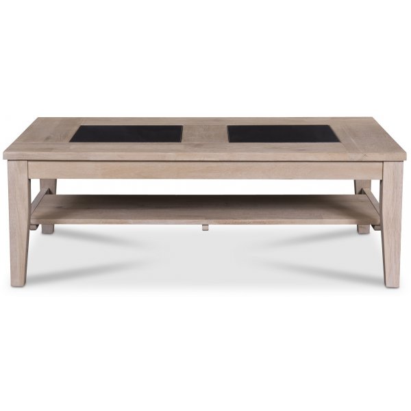 JASMINE soffbord - Ljus ek / svart granit JASMINE soffbord - Ljus ek / svart granit
