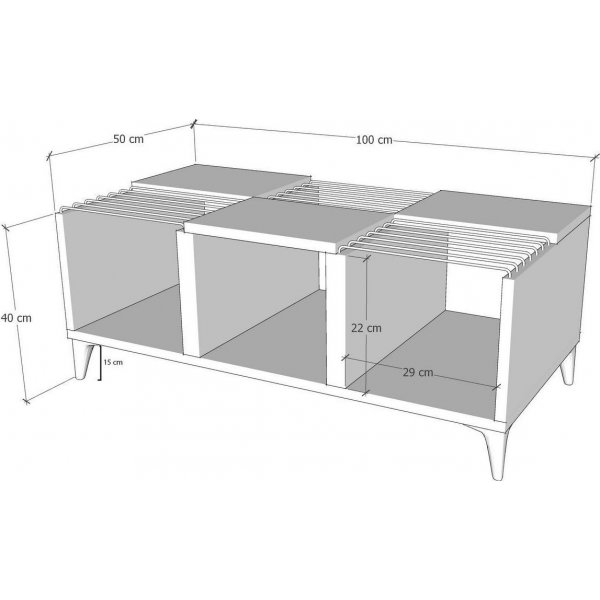 Vostok soffbord 100 x 50 cm - Vit