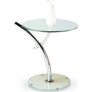 Table d'appoint Leila 50 cm - Verre / Chrome