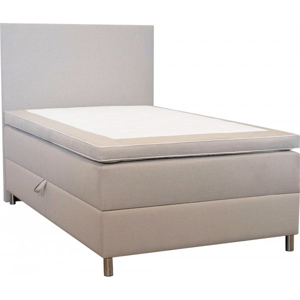 Bed 120x200 cm beige met opbergruimte 5 zones pocketvering