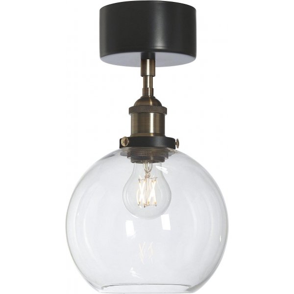 Plafonnier Omega - Verre clair/noir - 20 cm