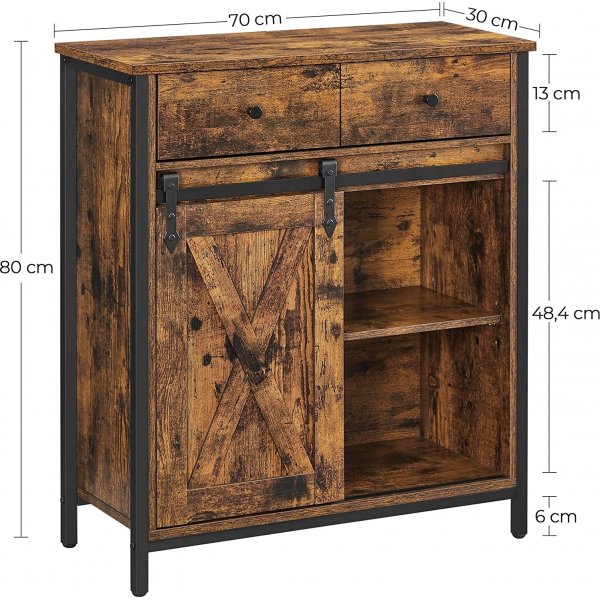 Armoire Zeke avec tiroirs - Marron/noir