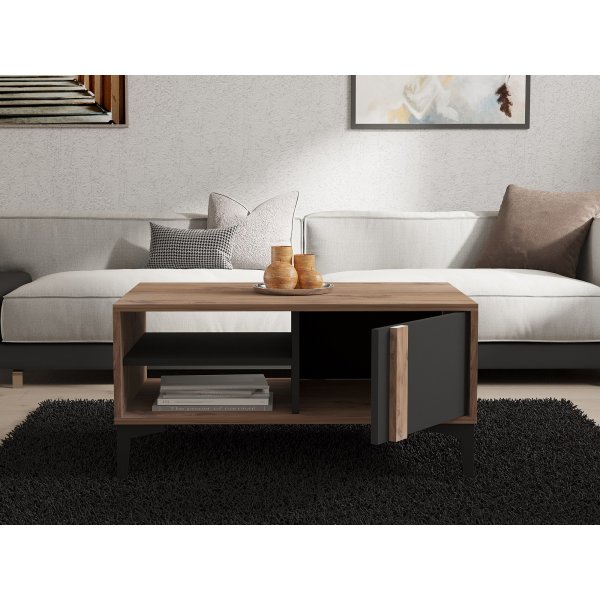 Table basse Sonay 90 x 60 cm - Pin/anthracite