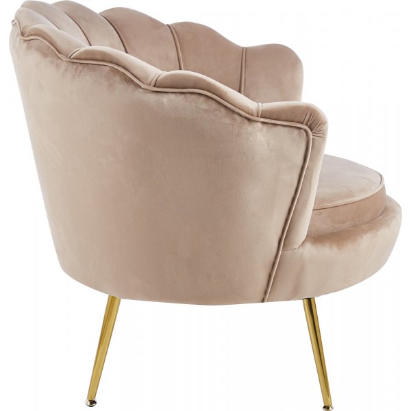 Fauteuil in donkerbeige fluweel/messing - Kingsley Fauteuil in donkerbeige fluweel/messing - Kingsley