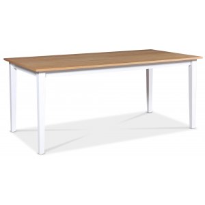 Fr matbord i ek med vita ben - 180x90 cm
