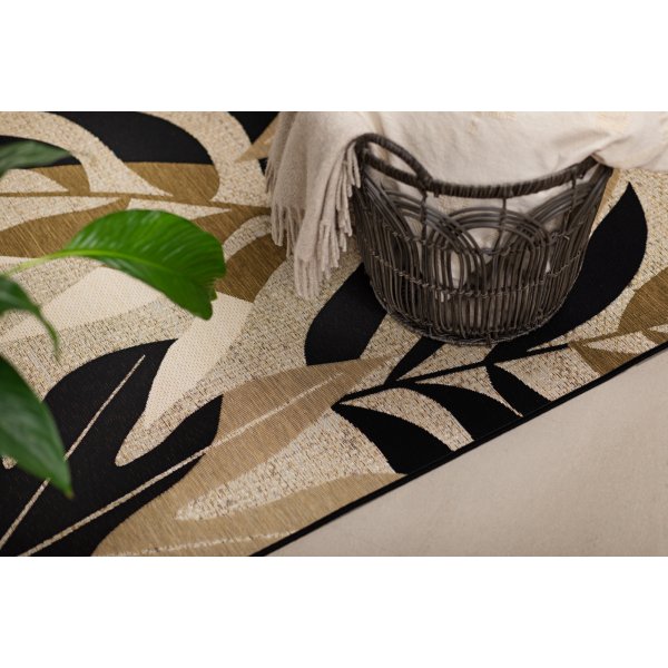 Tapis tiss plat Domani Monstera Multicolore