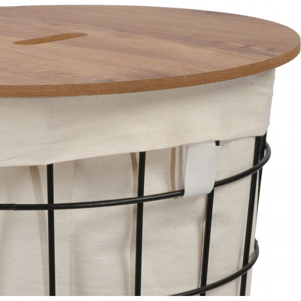 Panier à linge Hazel - Chêne/noir Panier à linge Hazel - Chêne/noir